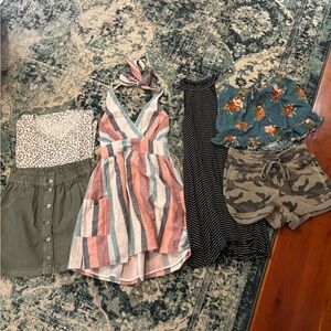 American Eagle skirts, dresses, shorts, and long sleeve tee- most size medium.